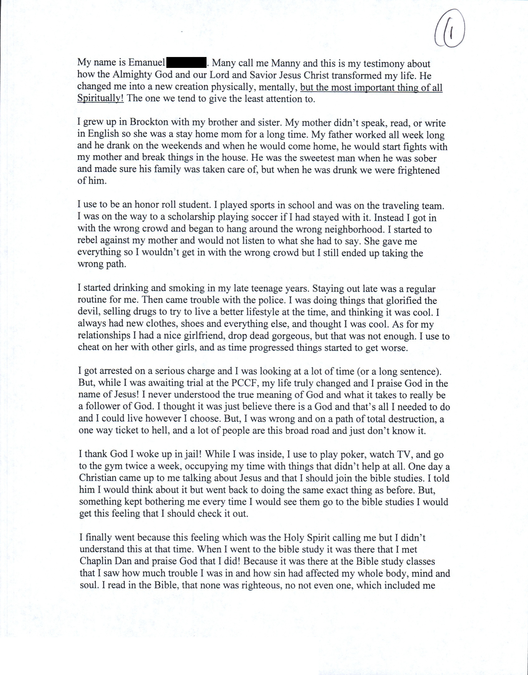 Sample Testimony Image